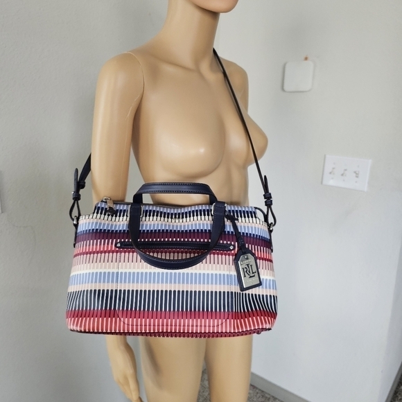 RLL Lauren ralph lauren handbag Womens Shoulder Bag Colorblock Rainbow - Picture 9 of 16
